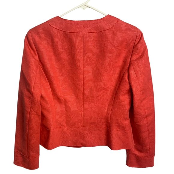 Talbots Orange Blazer Jacket Women’s Size 4P Buttons Lined Jacquard - Picture 7 of 7